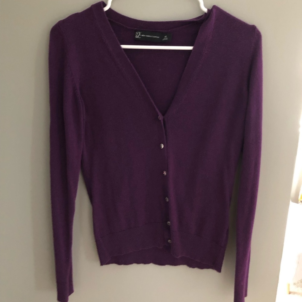 Purple Cardigan Sweater